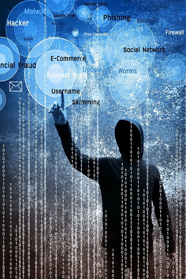 Computer hacker Computer hacker or Cyber attack concept background